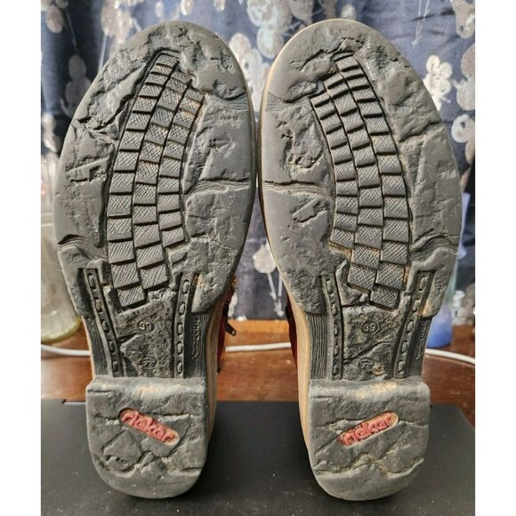 Rieker Felicitas Ankle Boot Red Leather Slip On Bootie Women's Size 39 - US 8 - Picture 7 of 8